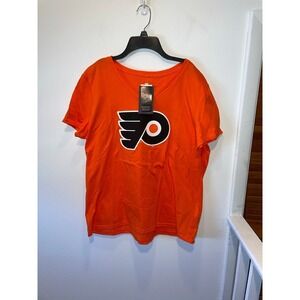 NHL Womens Philadelphia‎ Flyers Team Orange VNeck. Size XL (NWTS)